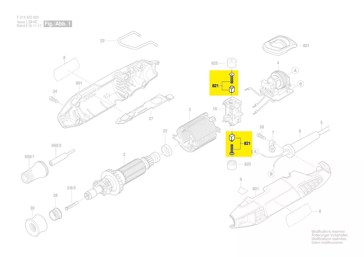 Jeu de balais charbon réf. 2 610 021 241